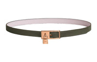 HERMES Elegant Rose Gold Buckle Epsom Calfskin Double-Sided Leather Belt Women's Green Width: 1.5cm