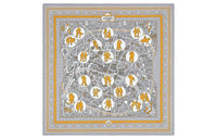 HERMES Silk Scarves Women's Gray