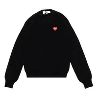 COMME des GARCONS PLAY FW25 Heart V Neck Pullover 'Black' AZ-N082-051-1