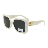 MIU MIU Acetate Irregular Shape Sunglasses Women's White