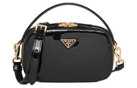 PRADA Patent Leather Handbag Shoulder Bag Crossbody Bag Mini Women's Black