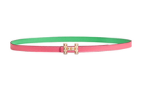 HERMES Calfskin Leather Belts Women's Pink Width: 1.3cm