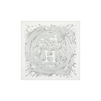 HERMES Silk Scarves Women's White/Gray