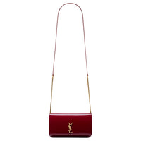 SAINT LAURENT Calfskin Shoulder Bag Crossbody Bag Women's Red