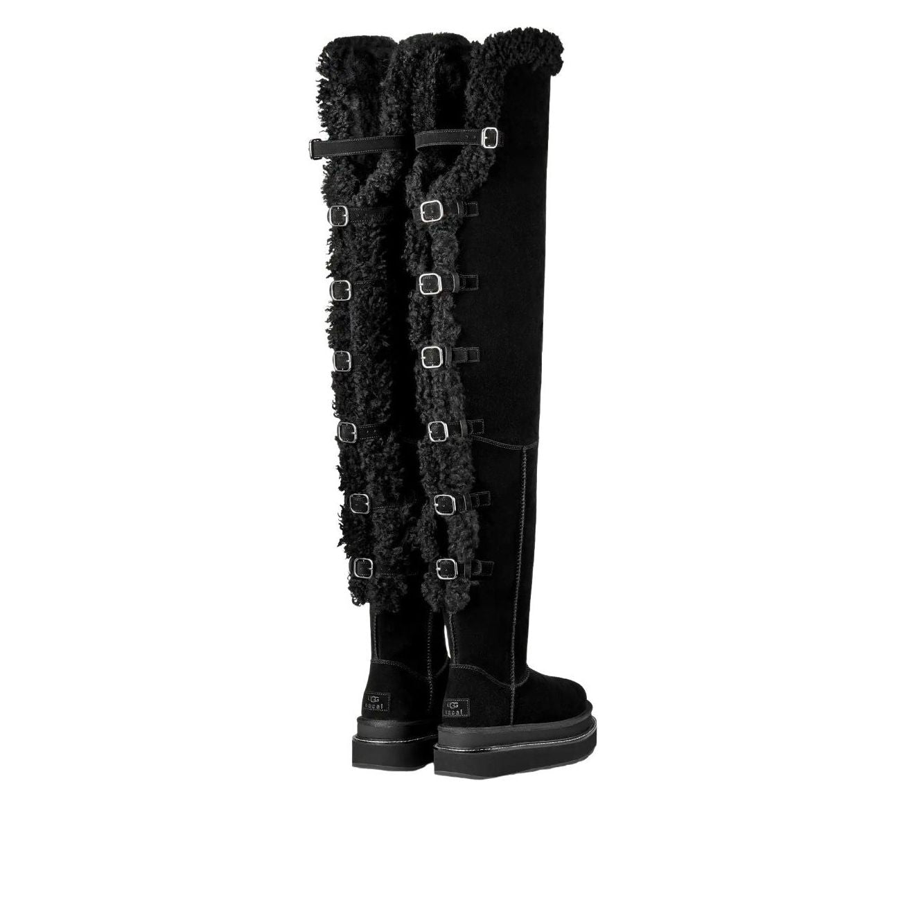 (WMNS) UGG x sacai Thigh High Boot 'Black' 1175215-BLK