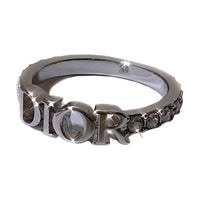 DIOR Metal Crystal Rings Women's Silver