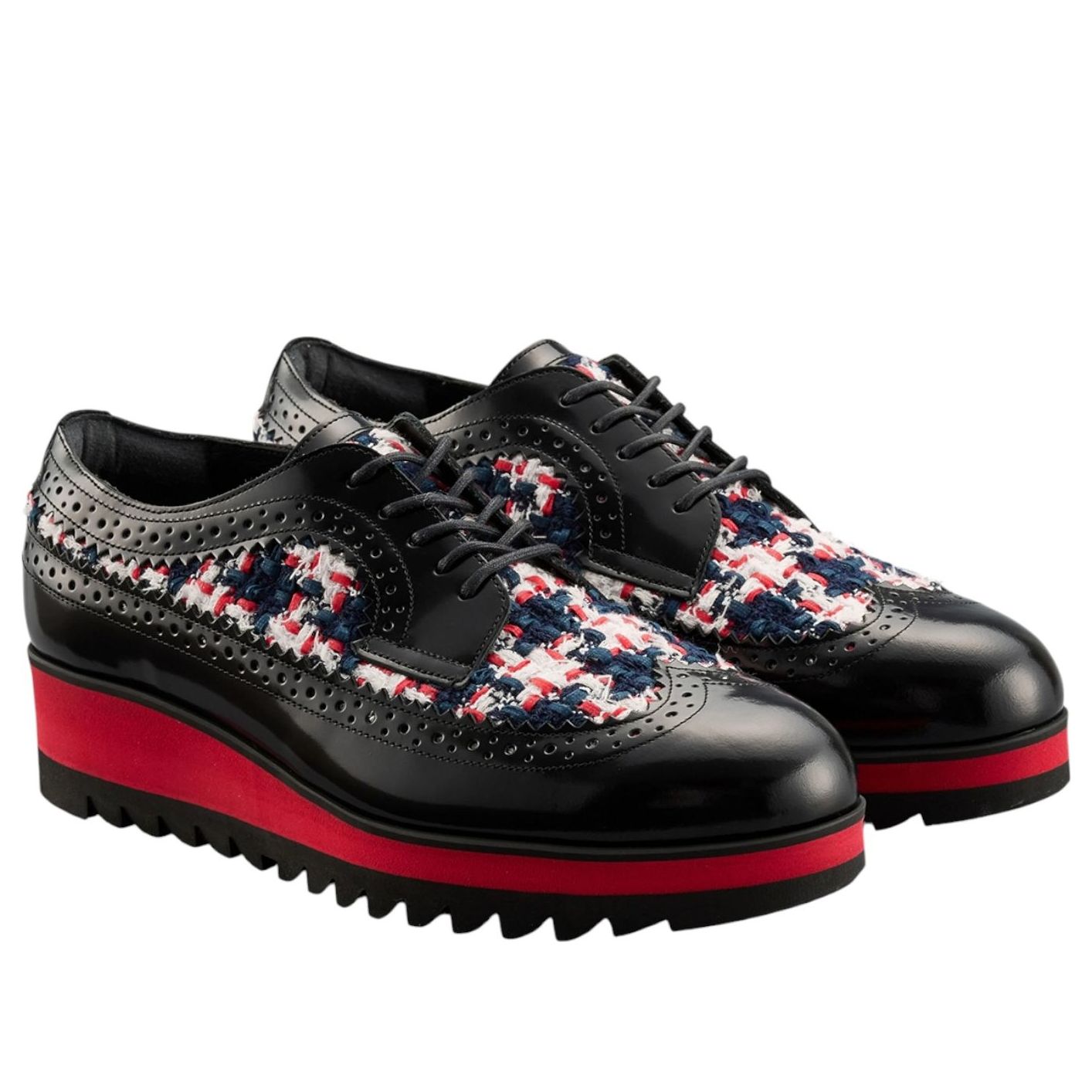 (WMNS) Onitsuka Tiger Brogue 'Black Classic Red Tweed' 1182A629-002