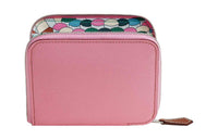 HERMES Silk'In Epson & Barenia Calfskin Wallet Women's Pink/Mint Green