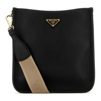 PRADA Leather Crossbody Bag Shoulder Bag Women's Black