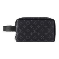LOUIS VUITTON Coated Canvas With Leather Toiletry Bag Men's Black