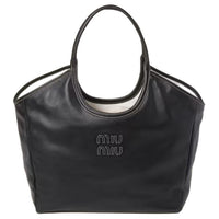 MIU MIU Leather Tote Bag, Shopping Bag, Handbag Women's Black