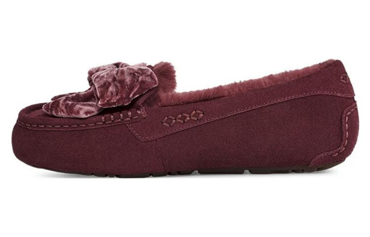 (WMNS) UGG Leisure Fluff Bow Mini Loafers 'Tan Velvet Black' 1138650
