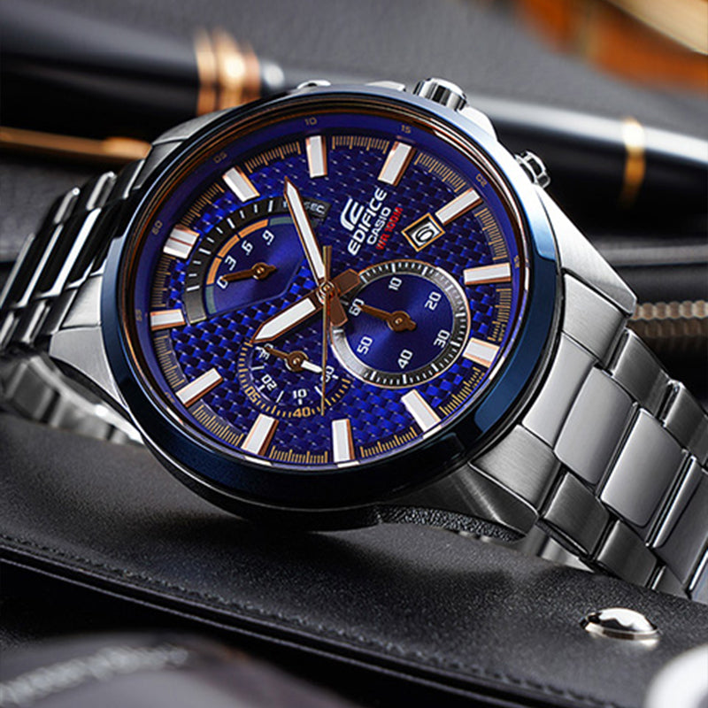 CASIO EDIFICE Series Leisure Fashion Men's Mens Blue Analog EFV-530DB-2AV