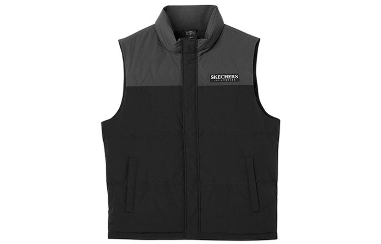 Skechers Logo Small Patchwork Sports Stand Collar Down Vest 'Multi-Color' L321M193