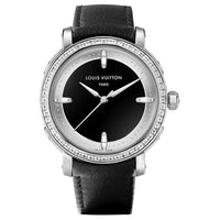 LOUIS VUITTON Wrist Watch Automatic Mechanical Movement Cowhide Strap 40.5mm Black Dial Men's Watches