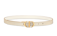 DIOR Double Sided Milk White Cow Leather Belt Width 2cm