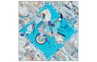 HERMES Silk Scarves Women's Blue
