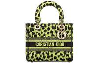 DIOR Lady D-Lite Canvas Daisie Bag Handbag Shoulder Bag Crossbody Bag Medium Size Women's Lime