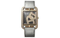 HERMES Cape Cod Wrist Watch Quartz Movement Crocodile Leather Strap Large Size 29*37mm Black Dial Women's Watch