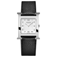HERMES Wrist Watch Quartz Movement Cowhide Strap 30mm White Dial Women's Watch