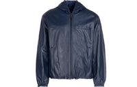 PRADA Leather Jackets Men Blue