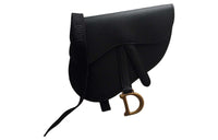 DIOR Saddle Cow Leather Saddle Bag Crossbody Bag Waist Small Size Unisex Black