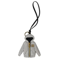 MIU MIU Leather Keychain Charm Bag Accessory Women's Gray