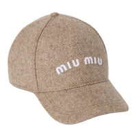 MIU MIU Wool Baseball Caps Women's Khaki