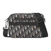 DIOR Oblique Printed Fabric Crossbody Bag, Shoulder Bag Men's Beige & Black