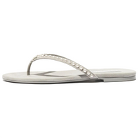 CHANEL Abrasion Resistant Flip Flops Women's Gray