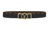 LOUIS VUITTON Leather Belts Women's Black