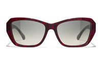 CHANEL Acetate Irregular Shape Sunglasses Women's Red