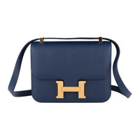 HERMES Constance Epsom Leather Shoulder Bag Crossbody Bag Women's 7U Navy Navy