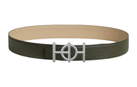 HERMES Minimalist Style Versatile Smooth Silver Buckle Togo Calfskin Double-Sided Leather Belt Men's Black Width: 3.8cm