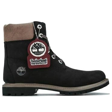 (WMNS) Timberland 6 Inch Premium Waterproof Boots 'Black Nubuck with Beige Corduroy Collar' A2MCC001