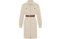 SAINT LAURENT Saharienne Belted Cotton Dress