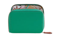 HERMES Silk'In Epsom Calfskin Card Holders Coin Purses Wallets Women's Jade Green/Tea Brown