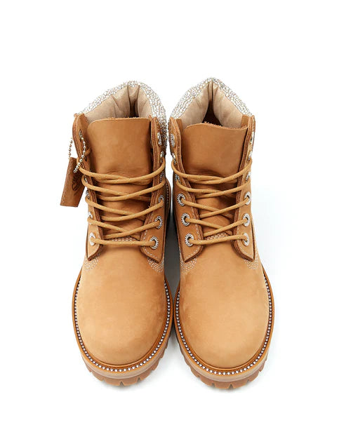 (WMNS) Timberland x Jimmy Choo 6 Inch Crystal Boots 'Wheat Nubuck with Crystals' A4274