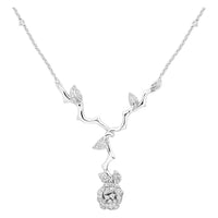 DIOR Diamond Necklaces Unisex Silver