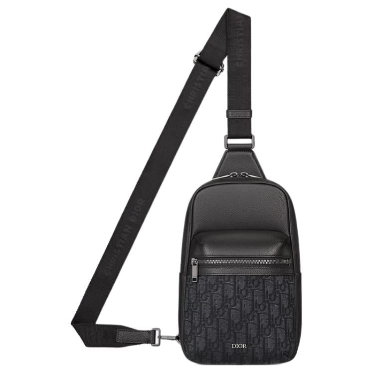 DIOR Rider 2.0 Calfskin Crossbody One Shoulder Sling Bag Men's Black