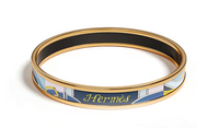 HERMES Enamel Bangles Women's Gold