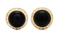 SAINT LAURENT Wooden Gold-Plated Crystal Earrings Women's