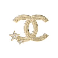CHANEL Rhinestone Brooches Women's Gold