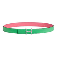 HERMES Calfskin Leather Belts Women's Green Width 2.4CM