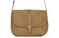 SAINT LAURENT Suede Patchwork Leather Crossbody Bag Shoulder Bag Women's Brown
