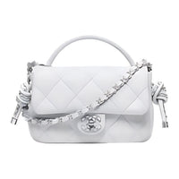 CHANEL Leather One Shoulder Handbags Mini Women's Light Gray