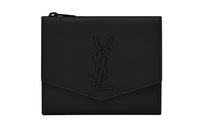 SAINT LAURENT UPTOWN Leather Wallet Small Size Women's Black