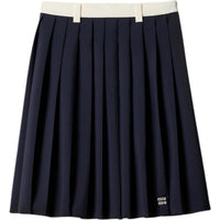 MIU MIU Logo-Embroidered Pleated Skirt