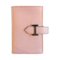 HERMES Bearn Mysore Goat Skin Wallet Mini Women's M7 Love Pink