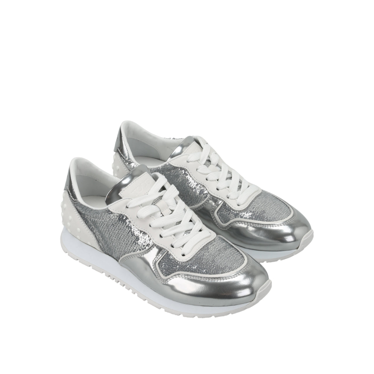 Tod's Sequined Metallic Leather Sneakers